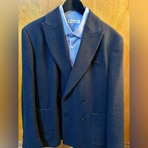 Banana Republic Blue Double-Breasted Blazer